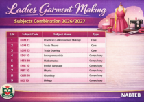 Ladies Garment Making Subjects Combination 2026/2027