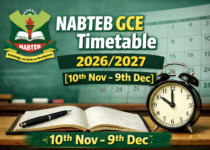 NABTEB GCE Timetable 2026/2027 [10th Nov - 9th Dec]