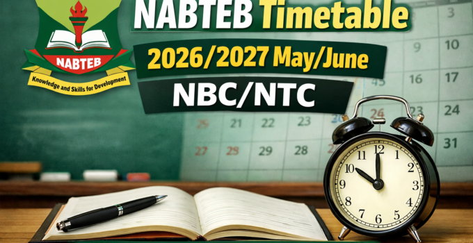 NABTEB Modular Trades Certificate Registration Form 2026